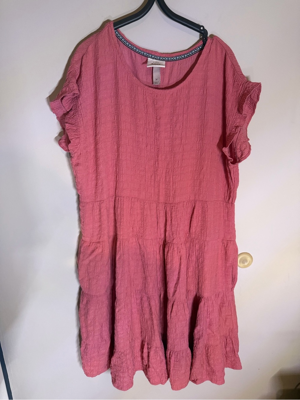 Knox Rose Pink Textured Scoop-Neck Top